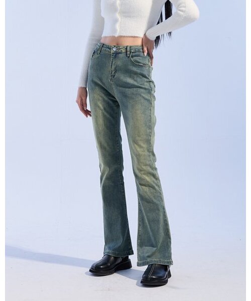 MOAA(モア)の「ウォッシュドデニムブーツカット (JEAN BLUE)(デニムパンツ・レディース・その他・SMALL/MEDIUM)」の4枚目の写真