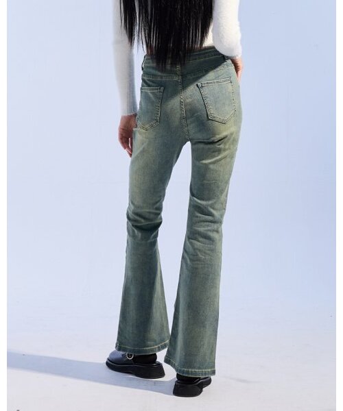 MOAA(モア)の「ウォッシュドデニムブーツカット (JEAN BLUE)(デニムパンツ・レディース・その他・SMALL/MEDIUM)」の5枚目の写真