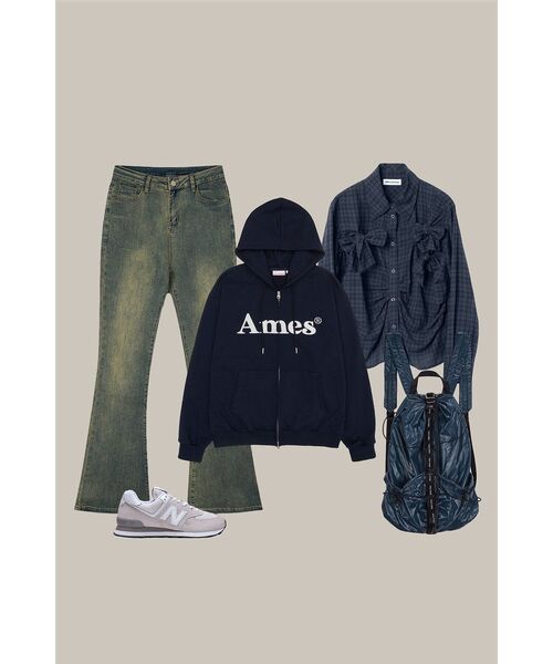 MOAA(モア)の「ウォッシュドデニムブーツカット (JEAN BLUE)(デニムパンツ・レディース・その他・SMALL/MEDIUM)」の8枚目の写真