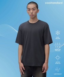 [クールタンダード] リラックスフィットクルーネックTシャツ [ダークグレー]