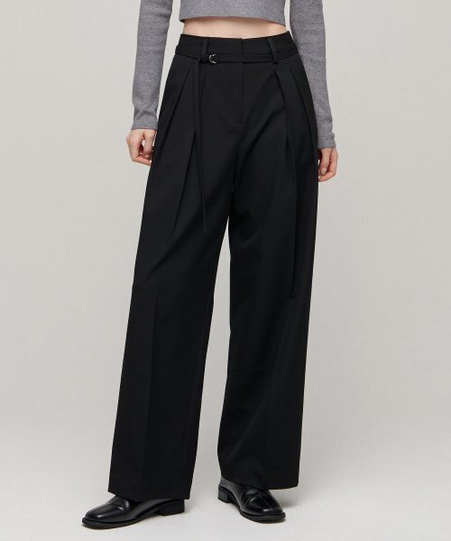 MUSINSA STANDARD WOMAN（ムシンサスタンダードウーマン）の「ウィメンズリバースツータックワイドベルトスラックス[ブラック]（スラックス・レディース・その他・31）」の12枚目の写真