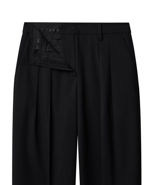 MUSINSA STANDARD WOMAN（ムシンサスタンダードウーマン）の「ウィメンズリバースツータックワイドベルトスラックス[ブラック]（スラックス・レディース・その他・31）」の7枚目の写真