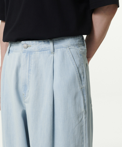 MUSINSA STANDARD（ムシンサスタンダード）の「リネンライクセミバルーンデニムパンツ[ブリーチ]（デニムパンツ・メンズ・その他・33/26/27/28/29/38/36/34/32/30/31）」の6枚目の写真