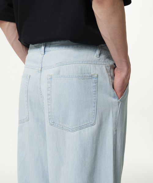 MUSINSA STANDARD（ムシンサスタンダード）の「リネンライクセミバルーンデニムパンツ[ブリーチ]（デニムパンツ・メンズ・その他・33/26/27/28/29/38/36/34/32/30/31）」の7枚目の写真