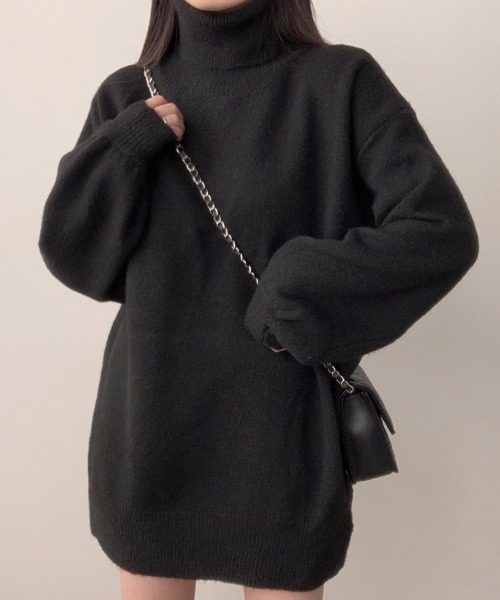 yuue' ( wear )(ユーイ)の「タートルネックボリュームニット/ミニワンピース(ニット/セーター・レディース・グレー/ブラック/ベージュ・FREE)」の10枚目の写真