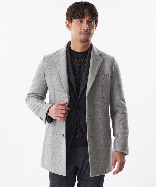 EPOCA UOMO(エポカウォモ)の「ミドルウールチェスターコート(チェスターコート・メンズ・ライトグレー/チャコールグレー・46/48)」の1枚目の写真