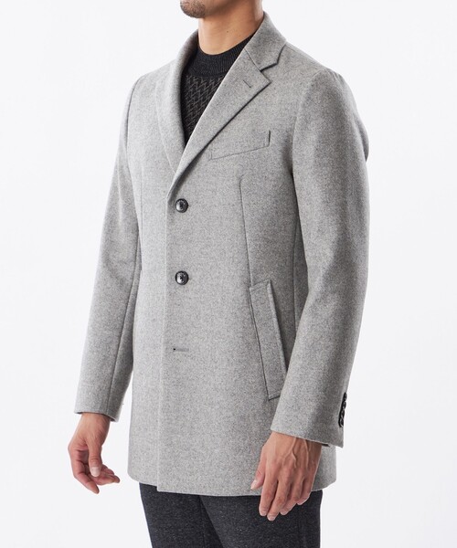 EPOCA UOMO(エポカウォモ)の「ミドルウールチェスターコート(チェスターコート・メンズ・ライトグレー/チャコールグレー・46/48)」の8枚目の写真