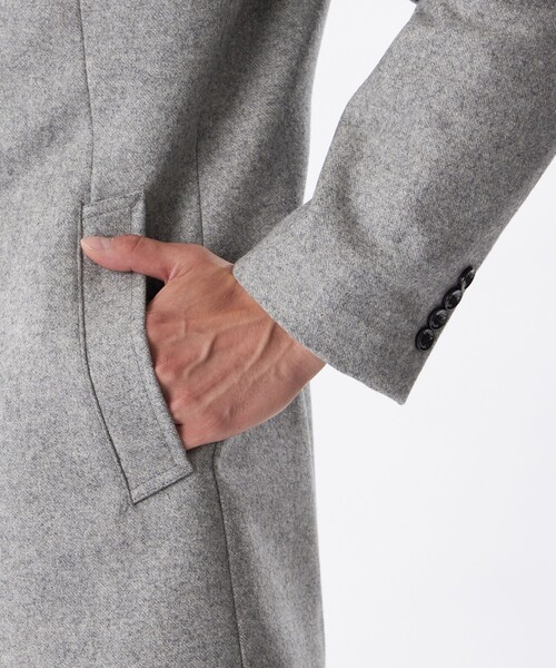 EPOCA UOMO(エポカウォモ)の「ミドルウールチェスターコート(チェスターコート・メンズ・ライトグレー/チャコールグレー・46/48)」の5枚目の写真