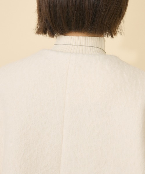 KATHARINE ROSS（キャサリンロス）の「【KATHARINE ROSS】ブークレノーカラーミドルコート（ノーカラーコート・レディース・ブラック/オフホワイト・FREE）」の7枚目の写真