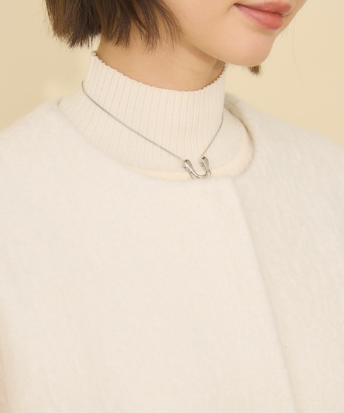 KATHARINE ROSS（キャサリンロス）の「【KATHARINE ROSS】ブークレノーカラーミドルコート（ノーカラーコート・レディース・ブラック/オフホワイト・FREE）」の9枚目の写真