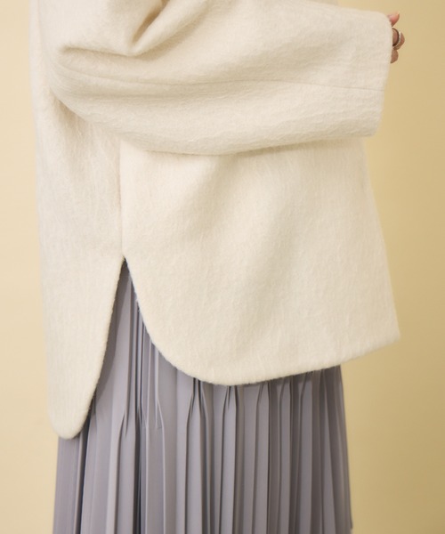 KATHARINE ROSS（キャサリンロス）の「【KATHARINE ROSS】ブークレノーカラーミドルコート（ノーカラーコート・レディース・ブラック/オフホワイト・FREE）」の11枚目の写真