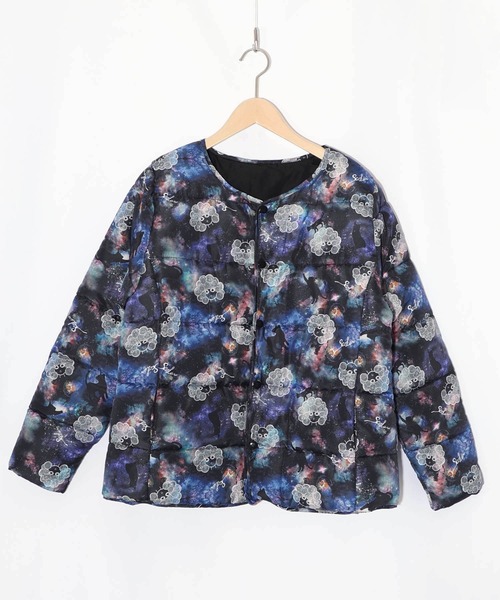 ScoLar（スカラー）の「153691：スカラーちゃん×宇宙×ネコ柄リバーシブル中綿ブルゾン（ブルゾン・レディース・ブラック・M）」の8枚目の写真