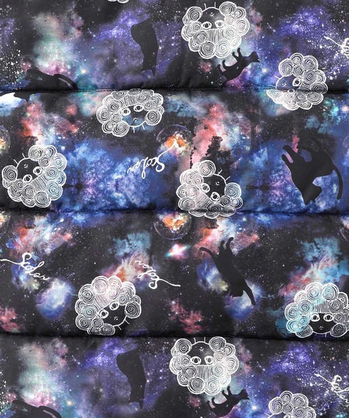 ScoLar（スカラー）の「153691：スカラーちゃん×宇宙×ネコ柄リバーシブル中綿ブルゾン（ブルゾン・レディース・ブラック・M）」の10枚目の写真