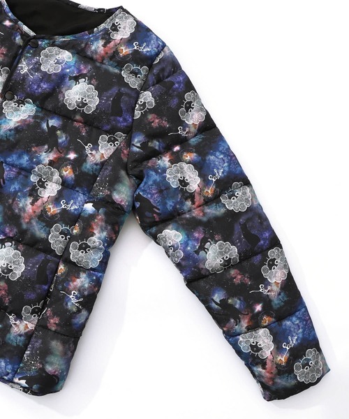 ScoLar（スカラー）の「153691：スカラーちゃん×宇宙×ネコ柄リバーシブル中綿ブルゾン（ブルゾン・レディース・ブラック・M）」の12枚目の写真