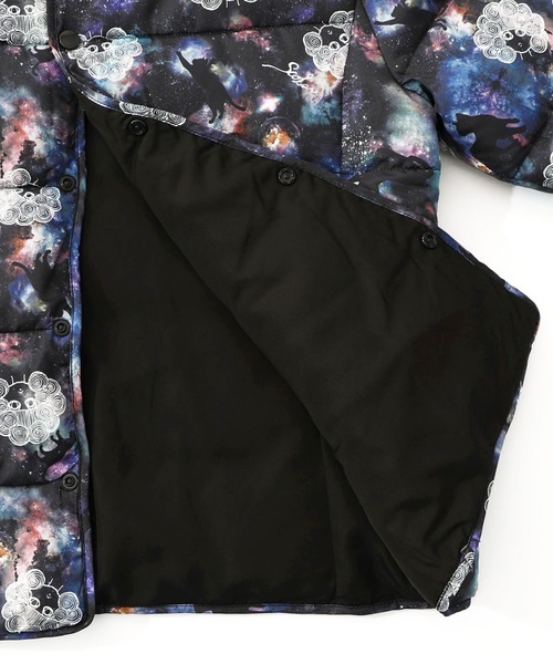 ScoLar（スカラー）の「153691：スカラーちゃん×宇宙×ネコ柄リバーシブル中綿ブルゾン（ブルゾン・レディース・ブラック・M）」の14枚目の写真