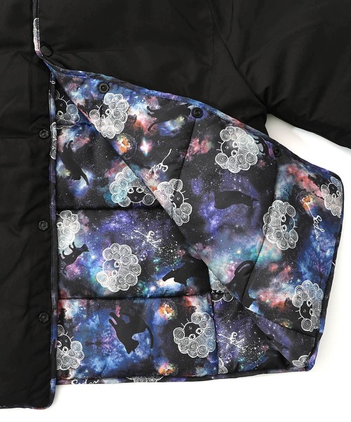 ScoLar（スカラー）の「153691：スカラーちゃん×宇宙×ネコ柄リバーシブル中綿ブルゾン（ブルゾン・レディース・ブラック・M）」の15枚目の写真