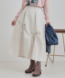 Cutie Blonde | リボンタック ピーチ起毛 フレアスカート(スカート)