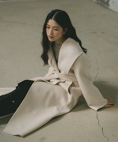 LINGSEOUL(リングソウル)の「fox blended handmade shawlcollar coat-cream(チェスターコート・レディース・その他・FREE)」の1枚目の写真