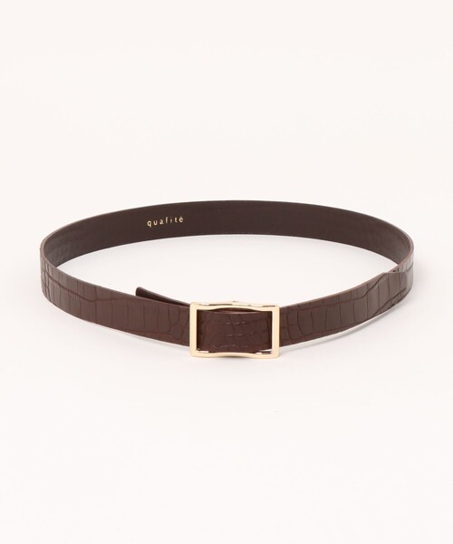 qualite(カリテ)の「クロコダイルフリーサイズベルト/シルバー/ゴールド(ベルト・レディース・ブラック/ブラウン/ブラック系その他・フリー)」の3枚目の写真