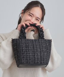 SHOO・LA・RUE | フリルハンドルツイードトートバッグ(トートバッグ)