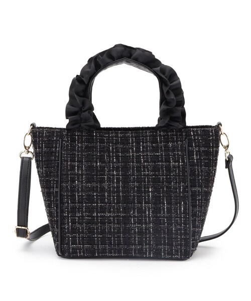 SHOO・LA・RUE（シューラルー）の「フリルハンドルツイードトートバッグ（トートバッグ・レディース・ネイビー/オフホワイト/ブラック・00）」の10枚目の写真