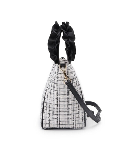 SHOO・LA・RUE（シューラルー）の「フリルハンドルツイードトートバッグ（トートバッグ・レディース・ネイビー/オフホワイト/ブラック・00）」の13枚目の写真