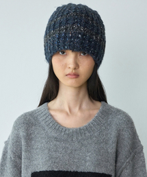 MILLO WOMEN（ミロウーマン）の「ボールドストライプビーニー [ネイビー]（ニットキャップ/ビーニー）」