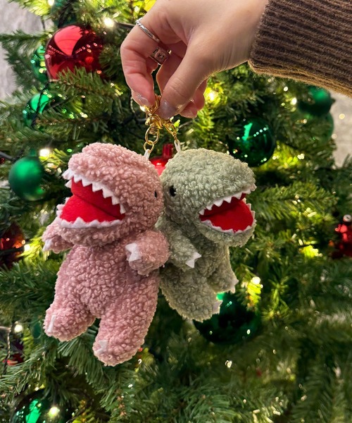 DOUBLE NAME（ダブルネーム）の「【m:rex】もこもこ恐竜ぬいぐるみキーホルダー（キーホルダー・レディース・ピンク/グリーン・FREE）」の13枚目の写真