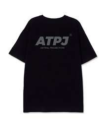シンプルレタリングロゴスーピマコットンラウンドネック半袖Tシャツ_ブラック