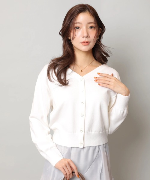 【超美品】Apuweiser-riche ハートカーディガン　ニット　2way Apuweiser-riche（アプワイザーリッシェ）の「ハート釦2WAYゆる