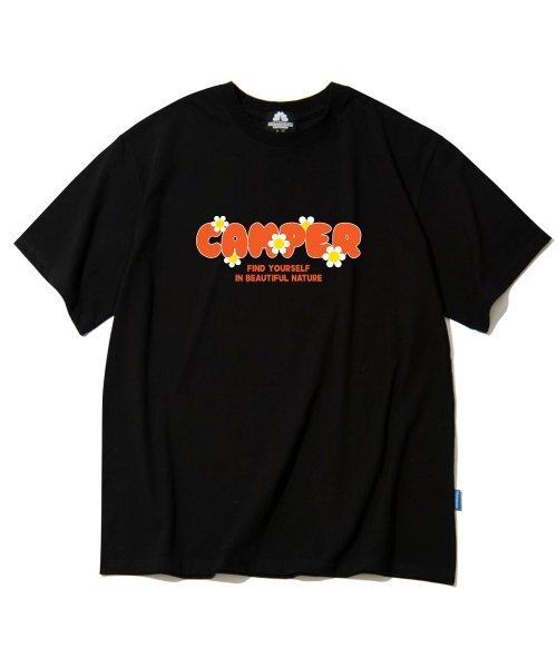 TRIPSHION(トリップション)の「オレンジキャンパーロゴTシャツ - ブラック(Tシャツ/カットソー・メンズ・その他・LARGE/MEDIUM/X-LARGE)」の1枚目の写真