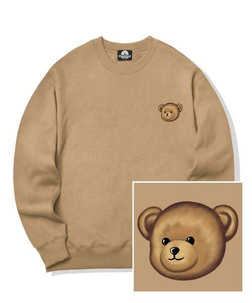 SMALL BEAR LOGO Crew Neck - Beige
