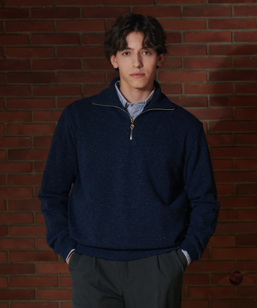 PRODESHIRT(プロデシャツ)の「アイリッシュドネガル 半ジップニット (ミッドナイト)(ニット/セーター・メンズ・その他・LARGE/MEDIUM/X-LARGE)」の1枚目の写真