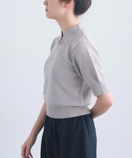 I am I in fact...(アイアムアイインファクト)の「COTTON NYLON 華釦プルオーバー(ニット/セーター・レディース・グリーン/ブラック/グレー・FREE)」の10枚目の写真