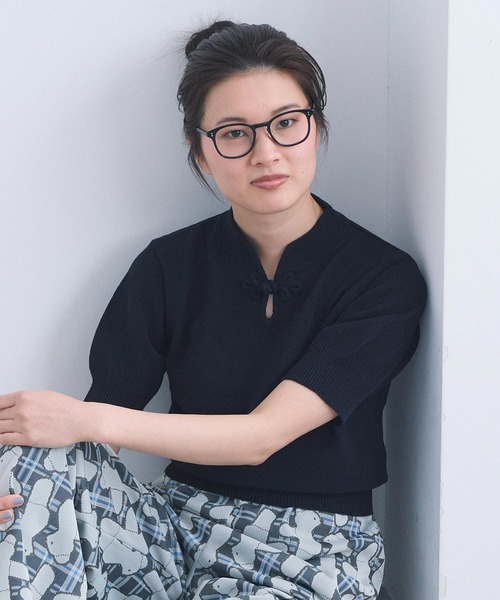 I am I in fact...(アイアムアイインファクト)の「COTTON NYLON 華釦プルオーバー(ニット/セーター・レディース・グリーン/ブラック/グレー・FREE)」の22枚目の写真