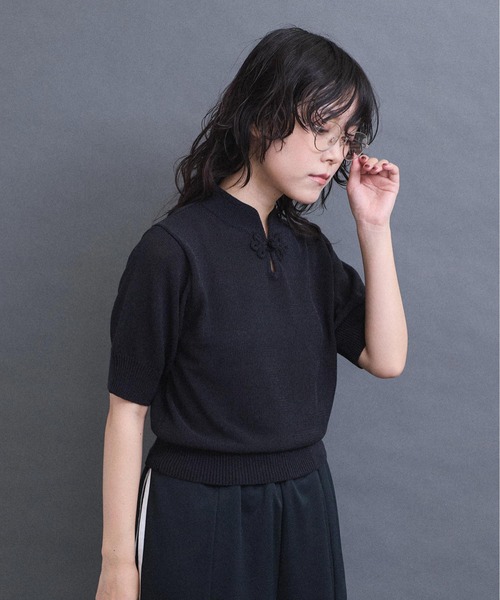 I am I in fact...(アイアムアイインファクト)の「COTTON NYLON 華釦プルオーバー(ニット/セーター・レディース・グリーン/ブラック/グレー・FREE)」の5枚目の写真