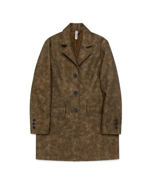 CURRENT（カレント）の「VEGAN LEATHER HALF COAT [BROWN]（ライダースジャケット・レディース・その他・FREE）」の2枚目の写真