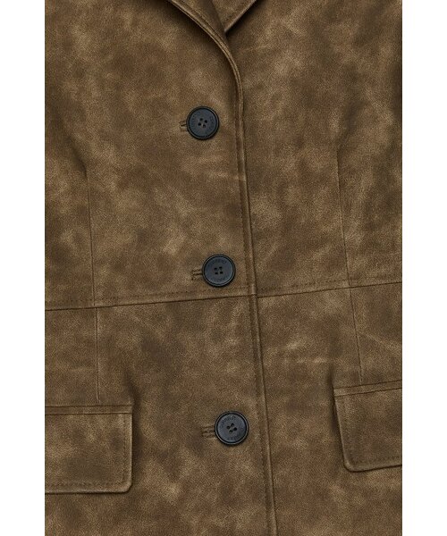 CURRENT（カレント）の「VEGAN LEATHER HALF COAT [BROWN]（ライダースジャケット・レディース・その他・FREE）」の4枚目の写真