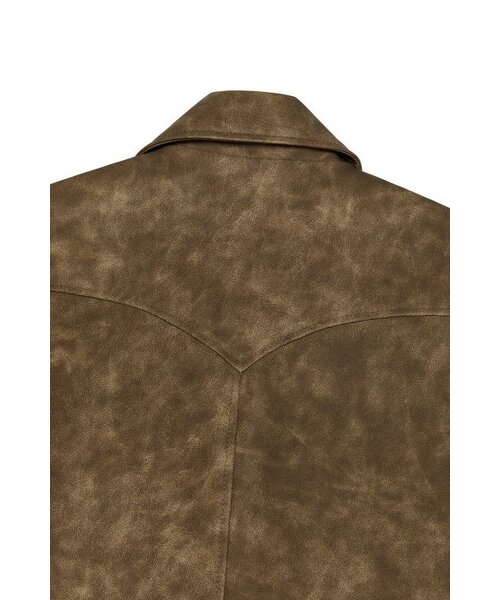 CURRENT（カレント）の「VEGAN LEATHER HALF COAT [BROWN]（ライダースジャケット・レディース・その他・FREE）」の6枚目の写真