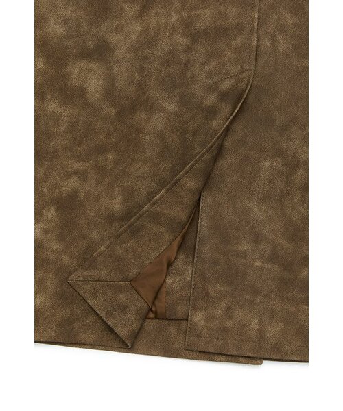 CURRENT（カレント）の「VEGAN LEATHER HALF COAT [BROWN]（ライダースジャケット・レディース・その他・FREE）」の7枚目の写真