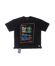 DAMP（ドントアスクマイプラン）の「4 SENSE グラフィックオーバーサイズTシャツ_ブラック（Tシャツ/カットソー）」