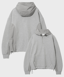 SECONDMONO（セカンドモノローグ）の「ナイロンディメンションブロックストリングフードパーカー[GRAY]_SETS049GRAY（パーカー）」