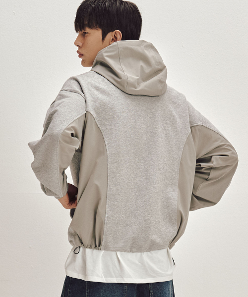 SECONDMONO（セカンドモノローグ）の「ナイロンディメンションブロックストリングフードパーカー[GRAY]_SETS049GRAY（パーカー・レディース・その他・SMALL/MEDIUM/LARGE）」の2枚目の写真