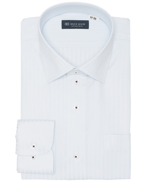 TOKYO SHIRTS(トウキョウシャツ)の「【吸水速乾】【COFREX】形態安定ノンアイロン ワイド 長袖ビジネスワイシャツ(大きいサイズ・長いサイズ)(ビジネスシャツ・メンズ・サックスブルー・首回り39cm-裄丈88cm/首回り41cm-裄丈90cm/首回り42cm-裄丈90cm/首回り43cm-裄丈90cm/首回り45cm-裄丈82cm/首回り45cm-裄丈86cm/首回り45cm-裄丈90cm/首回り47cm-裄丈86cm/首回り47cm-裄丈90cm)」の1枚目の写真