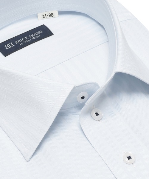 TOKYO SHIRTS(トウキョウシャツ)の「【吸水速乾】【COFREX】形態安定ノンアイロン ワイド 長袖ビジネスワイシャツ(大きいサイズ・長いサイズ)(ビジネスシャツ・メンズ・サックスブルー・首回り39cm-裄丈88cm/首回り41cm-裄丈90cm/首回り42cm-裄丈90cm/首回り43cm-裄丈90cm/首回り45cm-裄丈82cm/首回り45cm-裄丈86cm/首回り45cm-裄丈90cm/首回り47cm-裄丈86cm/首回り47cm-裄丈90cm)」の2枚目の写真