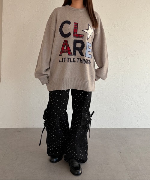 kutir（クティール）の「パッチワークロゴニット（ニット/セーター・レディース・アイボリー/グレー/ネイビー/ブラウン/レッド・FREE）」の3枚目の写真