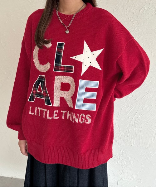 kutir（クティール）の「パッチワークロゴニット（ニット/セーター・レディース・アイボリー/グレー/ネイビー/ブラウン/レッド・FREE）」の5枚目の写真