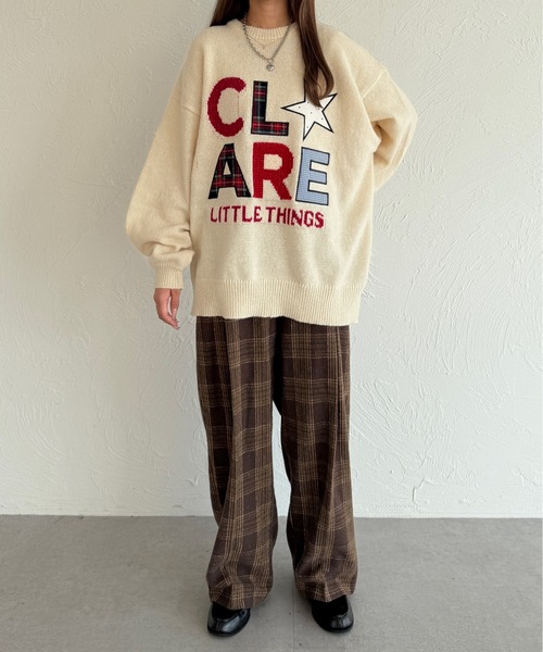 kutir（クティール）の「パッチワークロゴニット（ニット/セーター・レディース・アイボリー/グレー/ネイビー/ブラウン/レッド・FREE）」の9枚目の写真