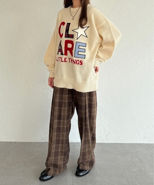 kutir（クティール）の「パッチワークロゴニット（ニット/セーター・レディース・アイボリー/グレー/ネイビー/ブラウン/レッド・FREE）」の10枚目の写真