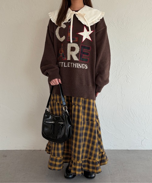 kutir（クティール）の「パッチワークロゴニット（ニット/セーター・レディース・アイボリー/グレー/ネイビー/ブラウン/レッド・FREE）」の21枚目の写真